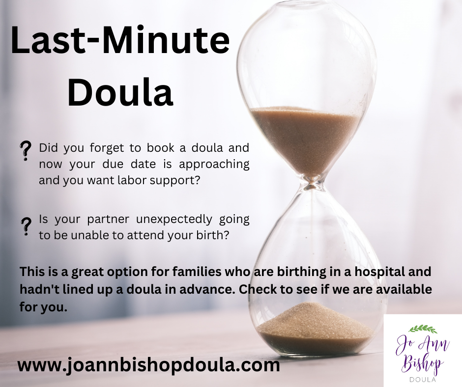 hour glass for last minute doula